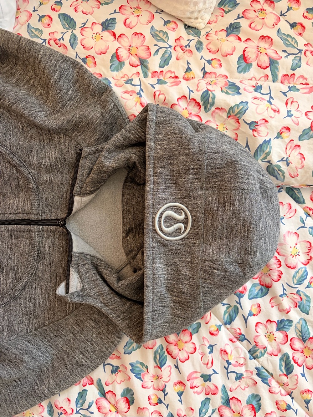 lululemon athletica Gray Heather Hooded Zip-Up Scuba